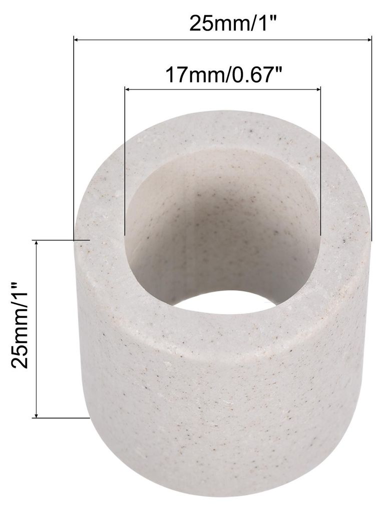 10 Stš¹ck Einlochzylinder Keramikrohr 17mm Innendurchmesser, 25mm Au?endurchmesser, 25mm L?nge Rund Keramik Rohr fš¹r Kabel Isolierung Kabelman...