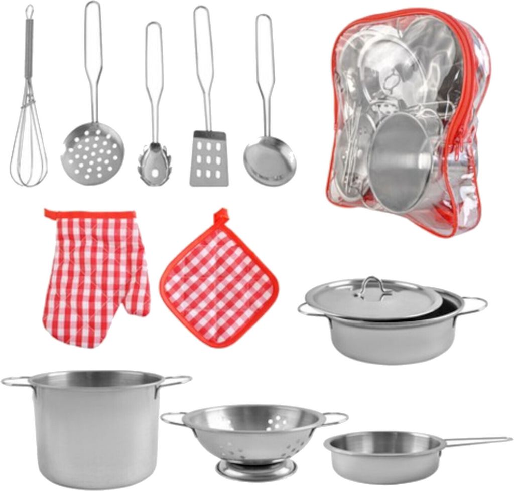 Kruzzel 23444 Kindertöpferset aus Metall, 13-teilig Produktbild 