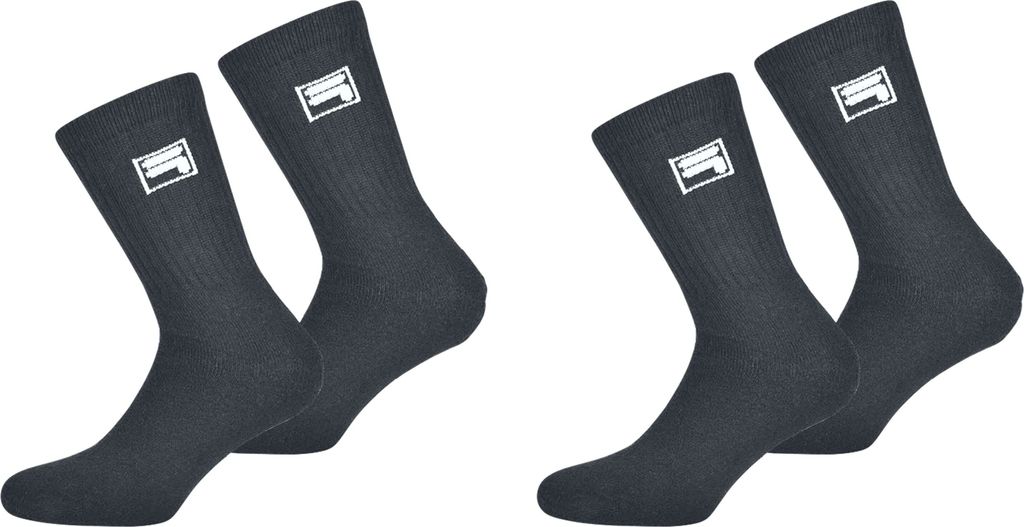 FILA Tennis Socken Herren Damen F9000 Crew - Farbe: schwarz 4 Paar - Größe: 43-46