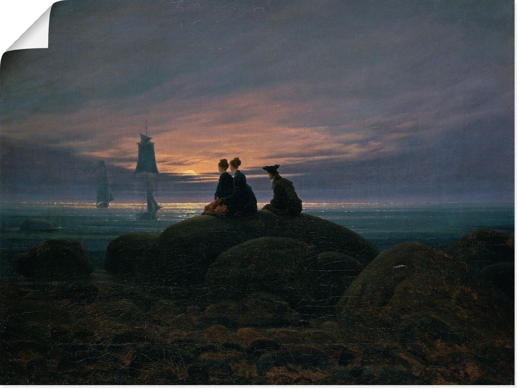 ARTland Poster Mondaufgang am Meer Pendant Größe: 80x60 cm