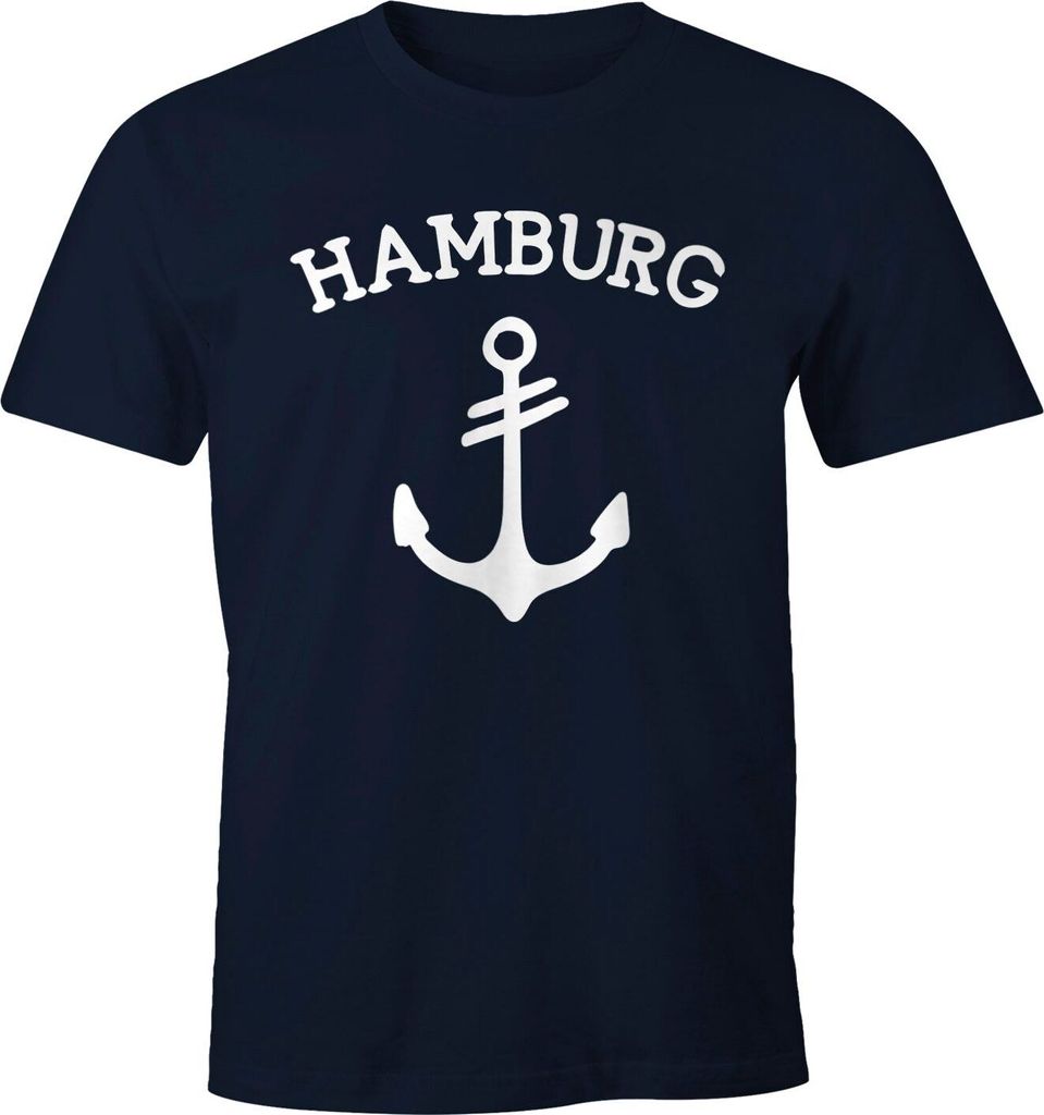 Herren T-Shirt Anker Design Hamburg Moonworks navy XL