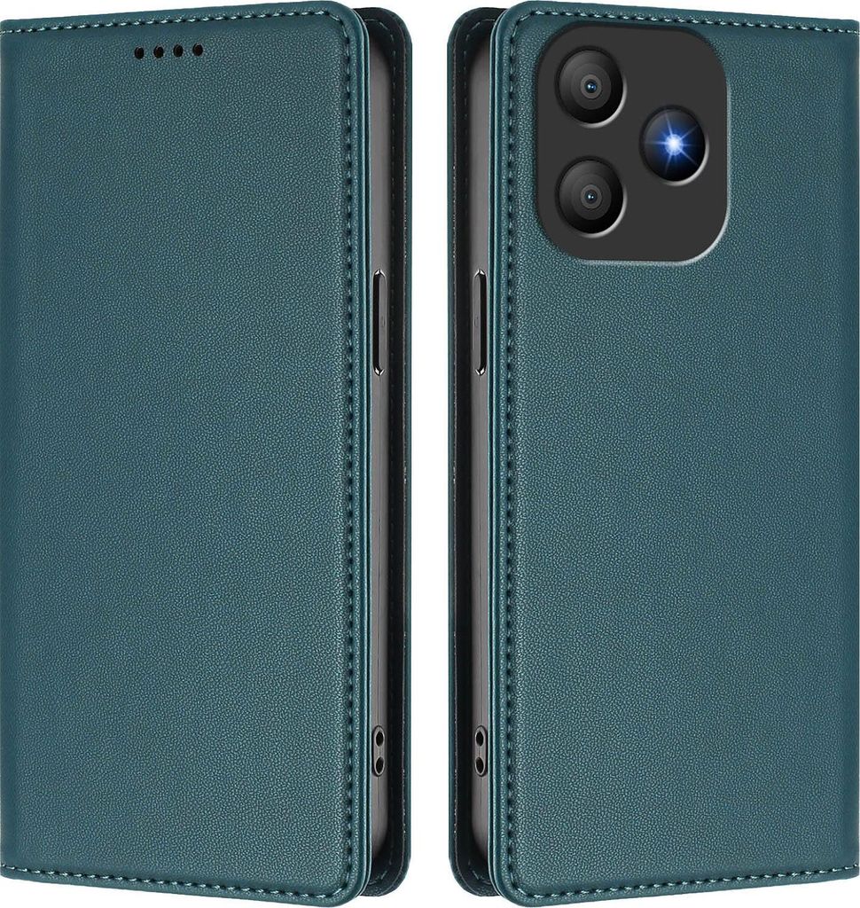 Handyhülle für Blackview Wave 9C, Kunstleder Klapphülle Stoßfeste Magnetische Hülle mit Ständer Grün