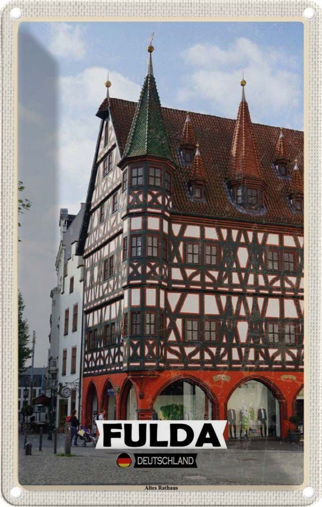 vianmo Blechschild 18x12 cm Fulda Altes Rathaus Bildmotiv Reisemotiv Abenteuer Reisen