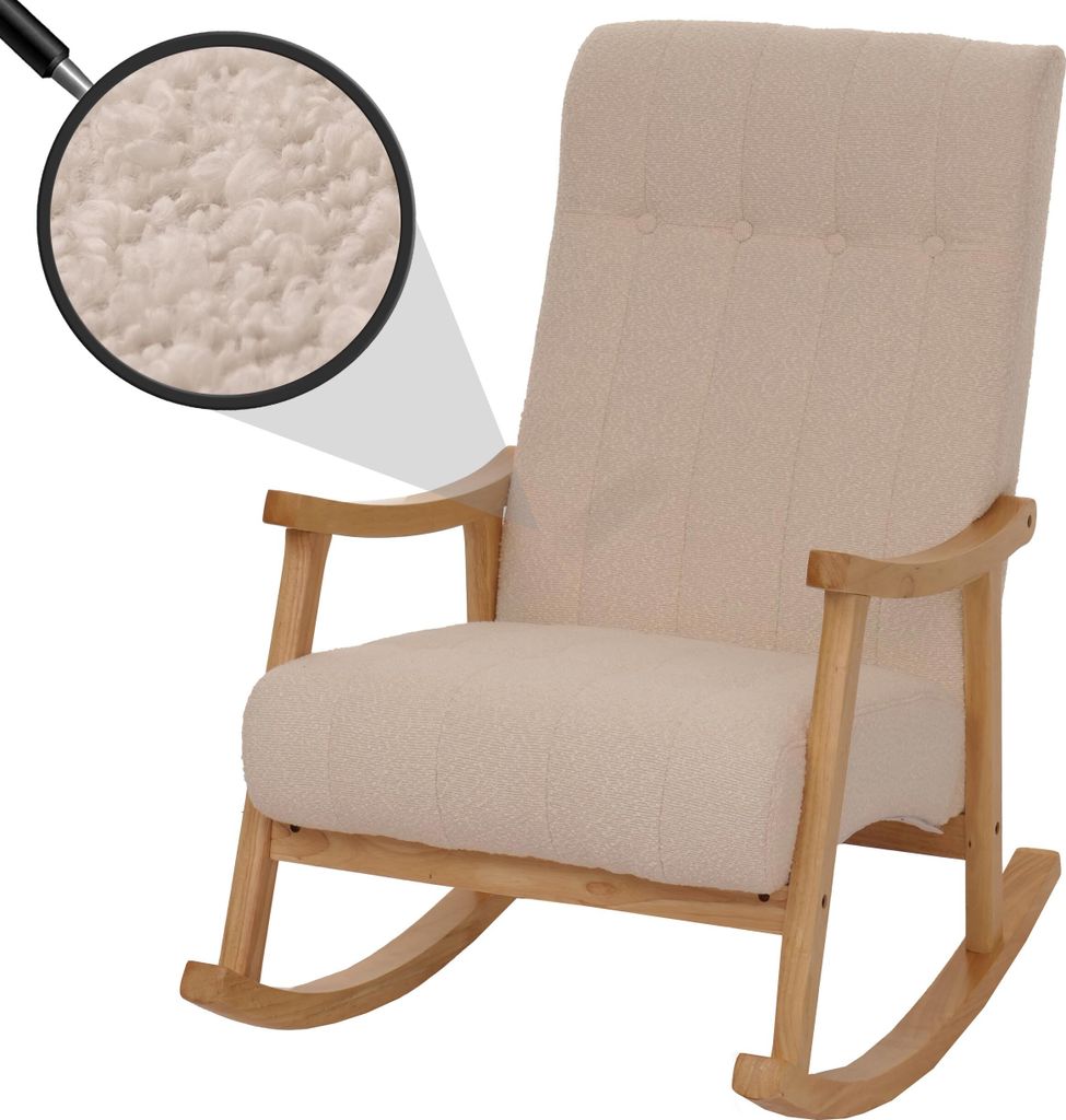 Houpací křeslo HWC-K10, polohovatelné, dřevo  látka/textil Obrázek produktu 