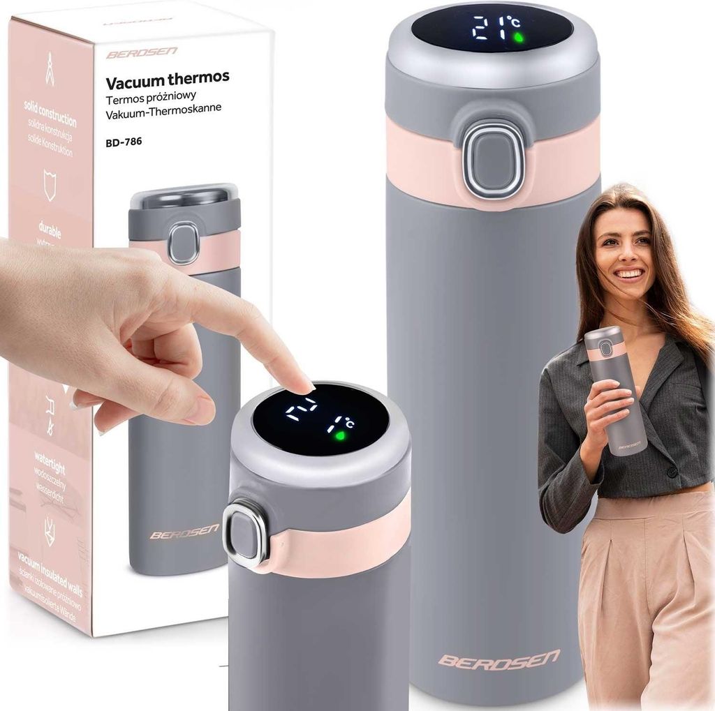 Vakuumisolierte Thermoskanne 450 ml BD-786 grau