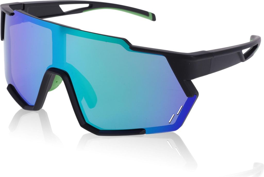1 Stk Motorradfahrbrille Blendfreie Tri-Acetyl Cellulos PC UV400 Outdoor Sportsonnenbrille für Motocross Dirt Bike ATV Grüne Linse Schwarzer Rahmen