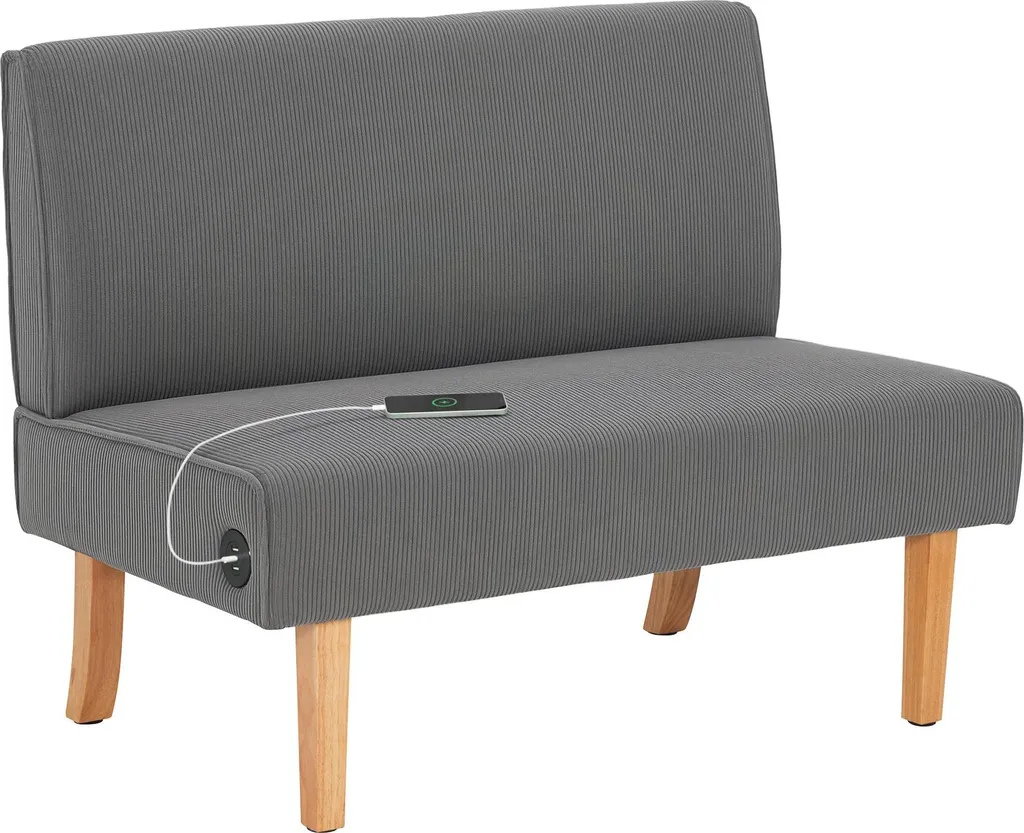 Canapé 2 places compact 110cm - Fini les batteries vides avec l'USB