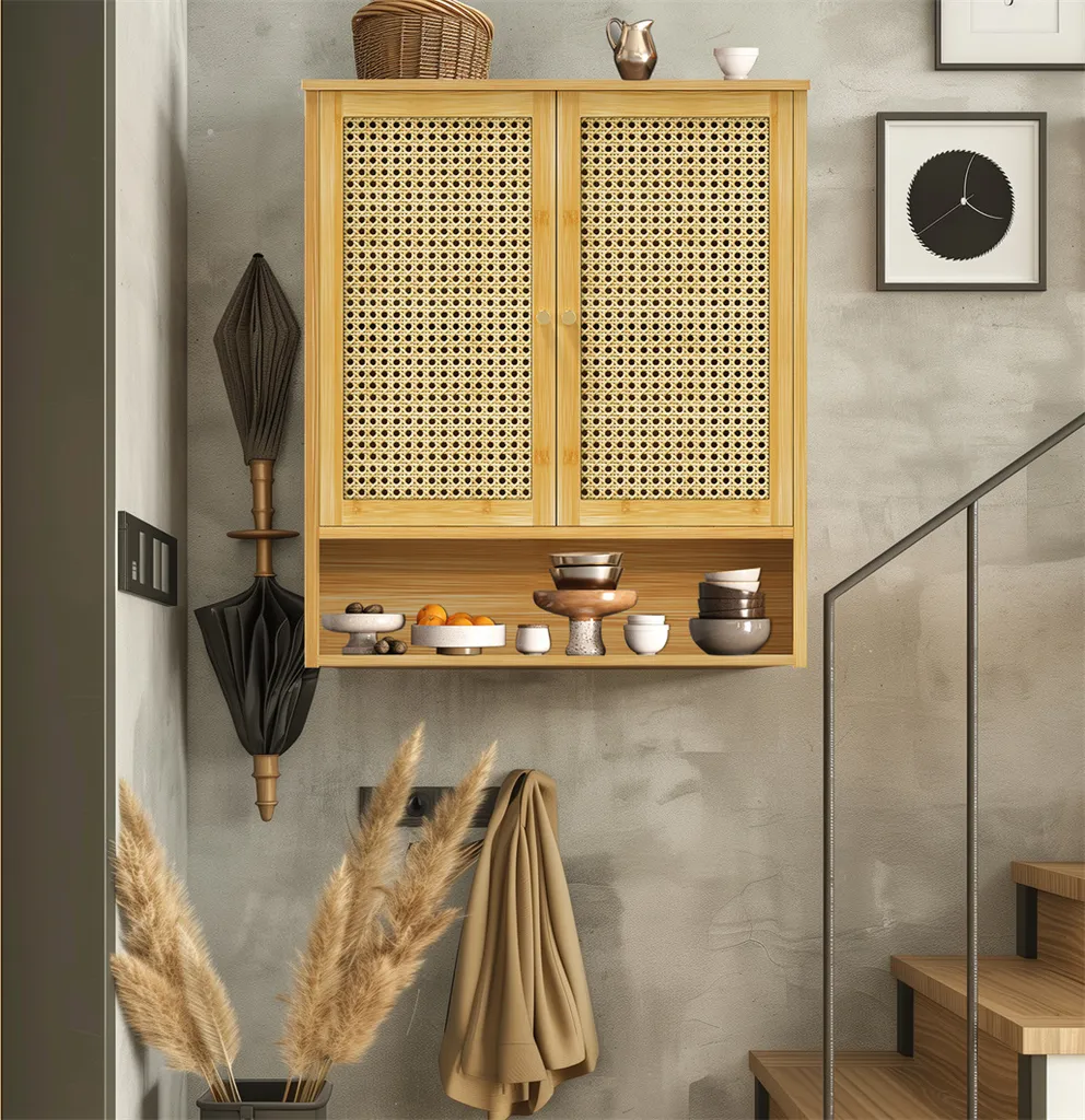 Armadietto Pensile Wisfor in Bambù: Mobile da Bagno Design Scandinavo - 4