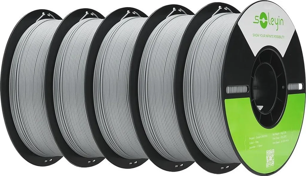 Filament 3D Gris Écologique 1.75 mm - Grand Format 5kg Haute Qualité