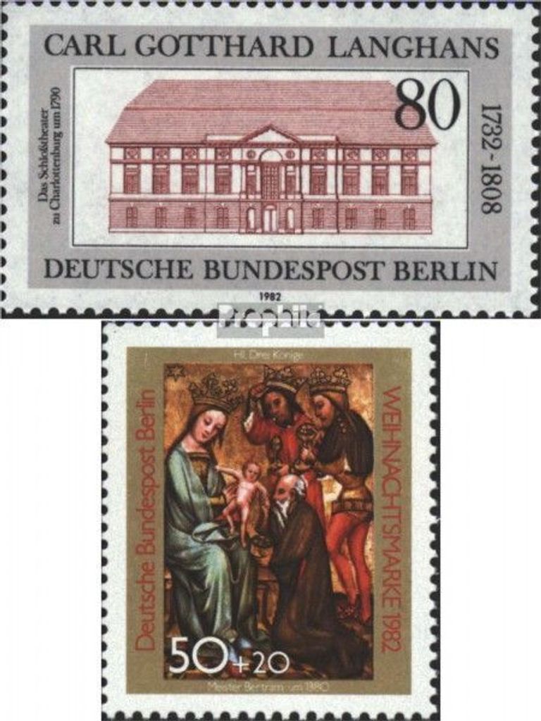Briefmarken Berlin (West) 1982 Mi 684,688 (kompl.Ausg.) postfrisch Langhans