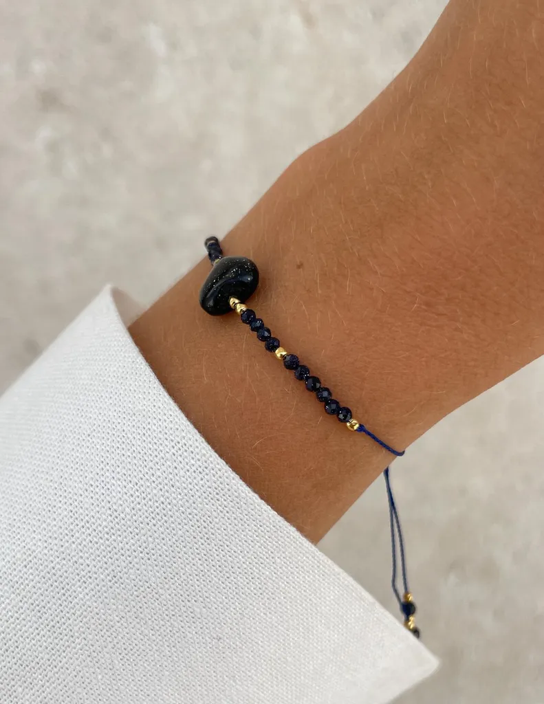 Bracelet fil Cairo Night avec cœur hématite pour succès et confiance - 3