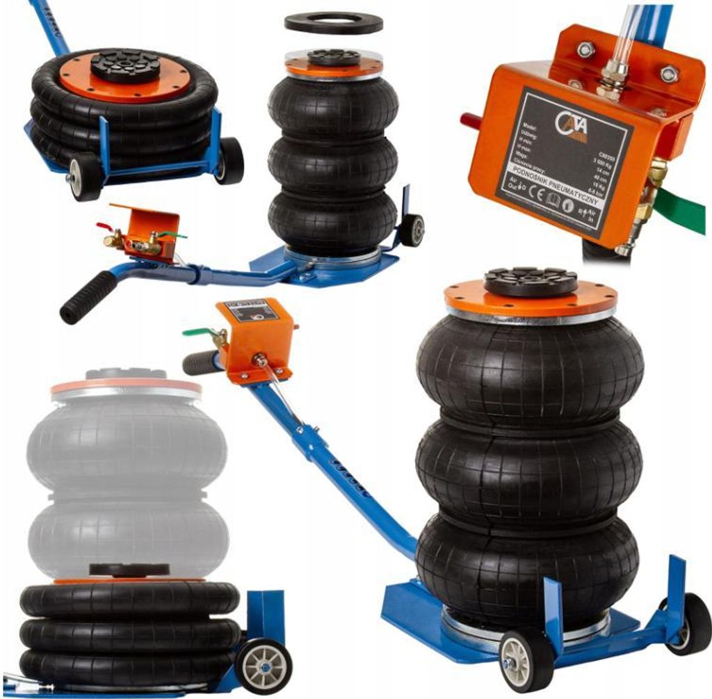 Wagenheber Pneumatischer mit Anti-Rutsch-Gummi Druckluftwagenheber Luftkissen Pneumatic Autoheber für KFZ Auto bis 3500Kg 3,5T