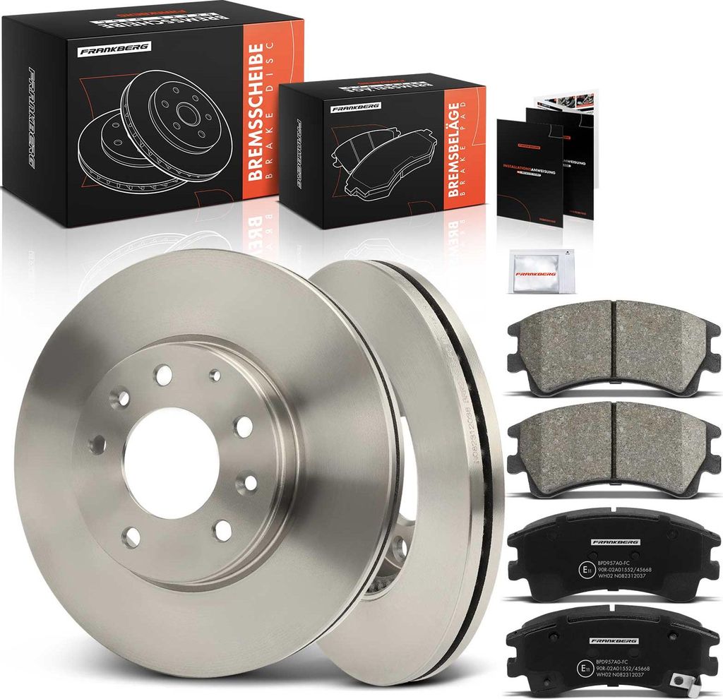 Frankberg 2x Bremsscheiben 4x Bremsbeläge Vorderachse für Mazda 6 GG 6 Station Wagon GY 6 GG