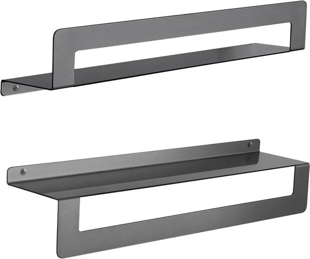 CLEO Tablette avec Porte-Serviettes 500mm Gun Metal - Design Industriel