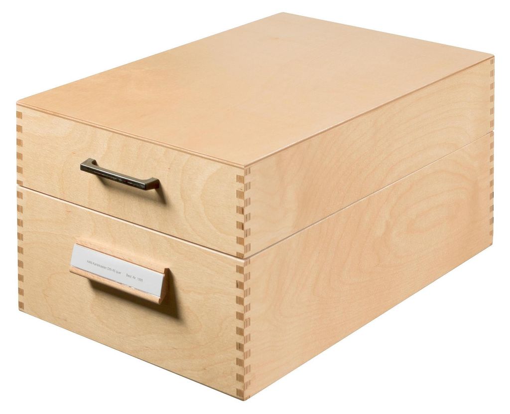 HAN 1005 Karteikasten aus Holz DIN A5 quer, für max. 1500 Zdjęcie produktu 
