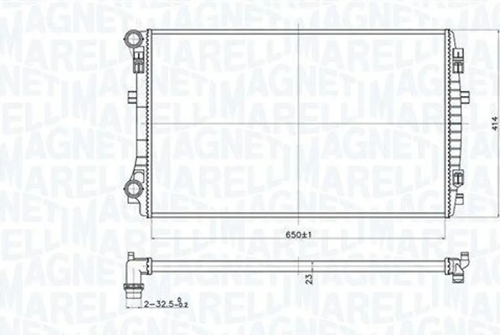 Radiatore Magneti Marelli 350213173400 per VW Golf VII e Passat