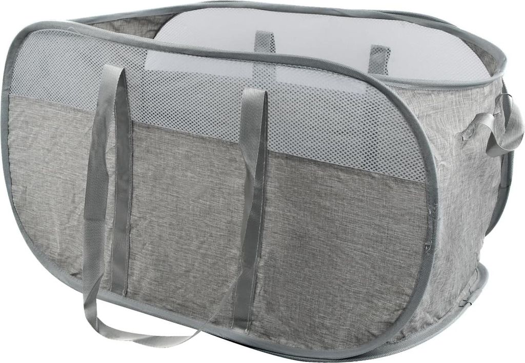 Faltbare Wäschekorb - Netzstoff für Badezimmer und Schlafzimmer - Grau - 36 x 36 x 58 cm