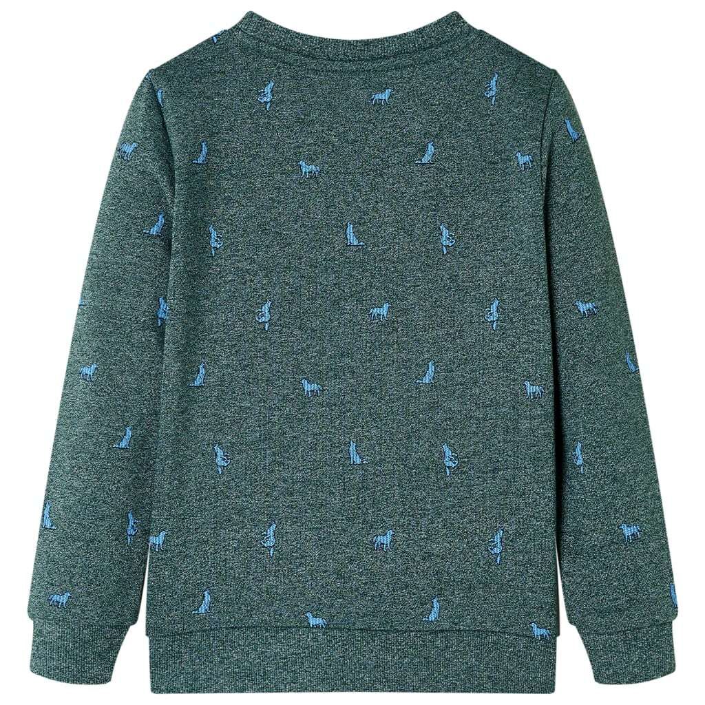 Kinder-Sweatshirt Dunkelgrün Melange 104 Produktbild 