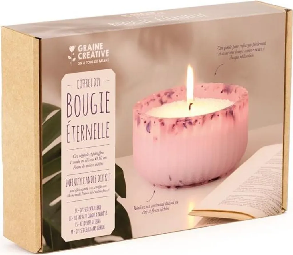 Set di candele creative Graine Creative - Candela fiore viola fai da te