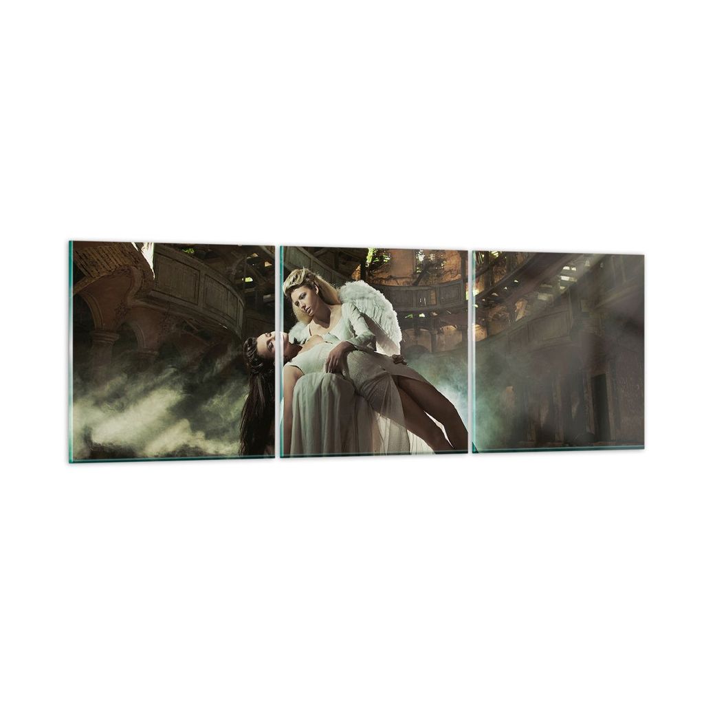 Bilder auf glas - Engel Frau Theater Oper - 120x40cm - Glasbilder - Wandbilder - Kunstdruck - zum Aufhängen bereit - Wanddekoration aus Glas - Gla...