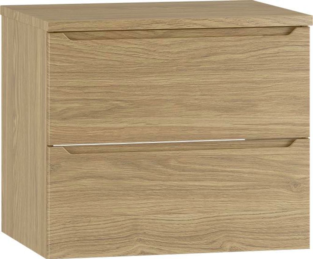 Waschtischunterschrank 60.6cm Viggo mit 2 Schubladen, Holzoptik