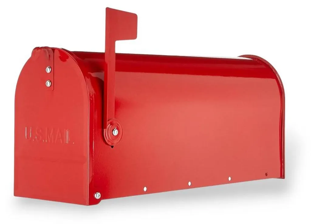 Boîte aux lettres américaine rouge Alubox en acier pour courrier et colis