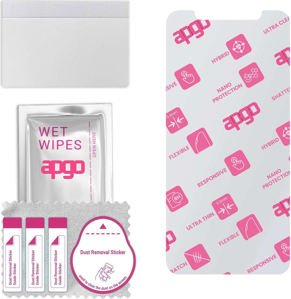 apgo Ultra-klar Hybrid Schutzglas kompatibel mit Apple iPhone X, Flexible Nano Glass, toller Ersatz für Hartglas, kratzfester Displayschutzglas, D...