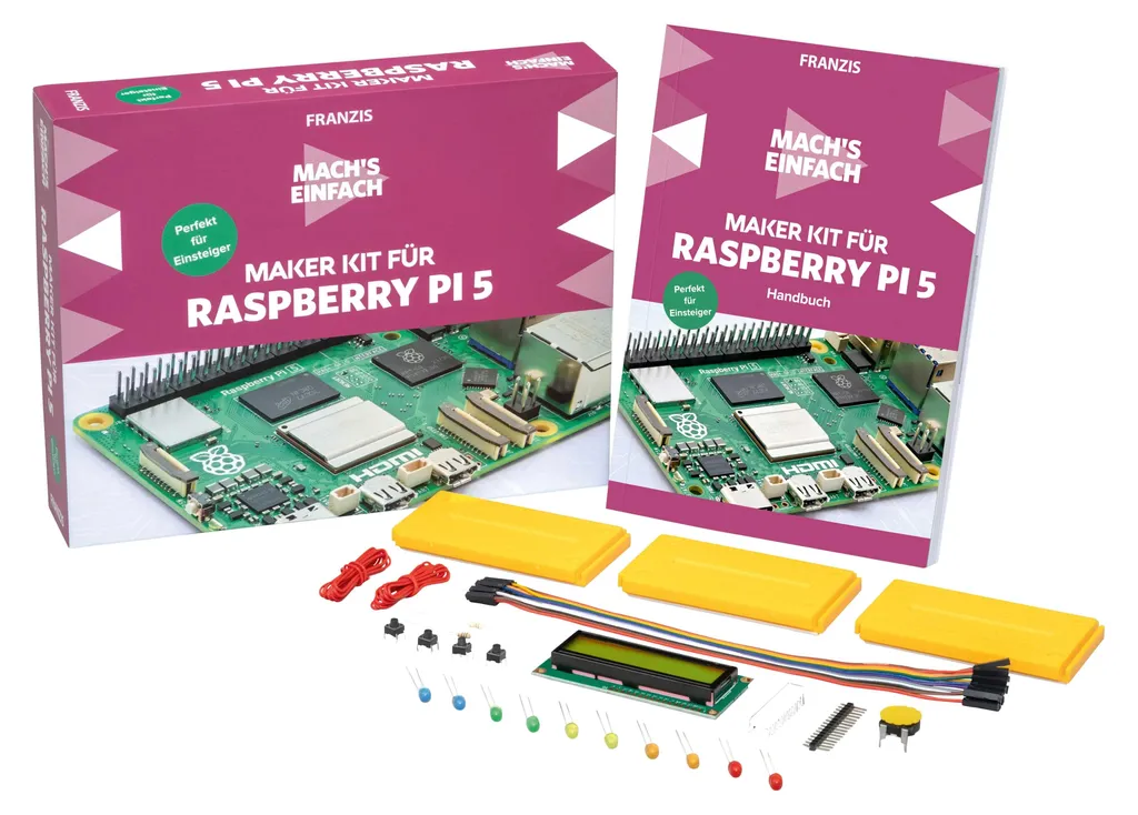 Franzis Kit de fabrication Raspberry Pi 5 complet pour débutant et pro - 2