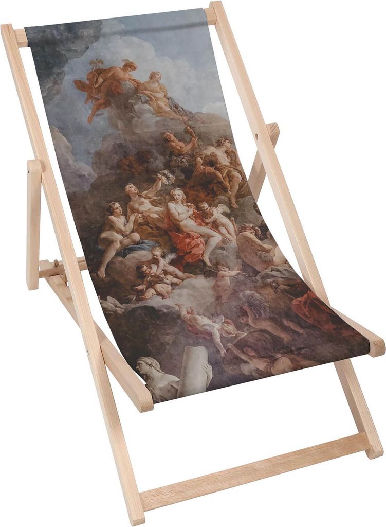 Dreamroots Liegestuhl klappbar Holz, Buchenholz bis zu 130 kg, Sonnenliege klappbar mit 3-stufiger Neigungsregulierung der Rückenlehne, Art