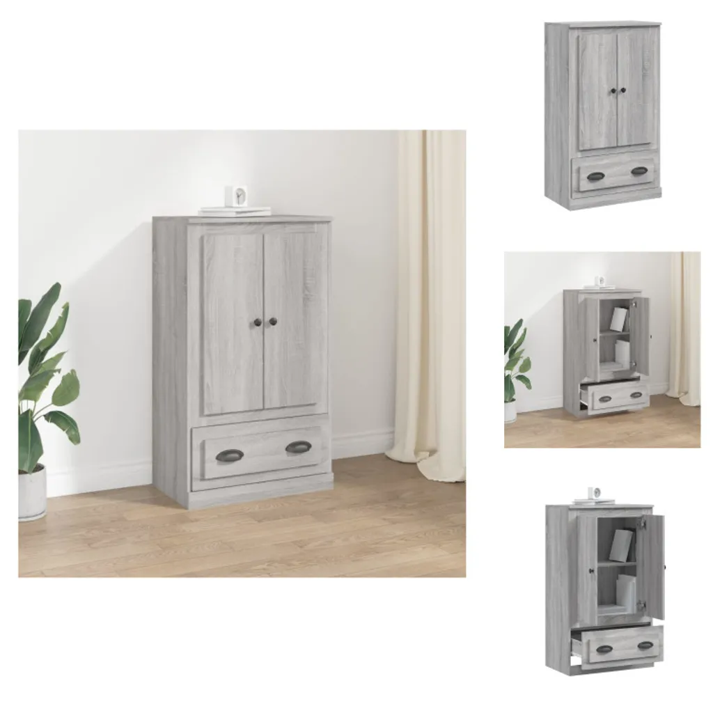 Credenza vidaXL Grigio Sonoma 103cm - Mobile Multiuso Salvaspazio