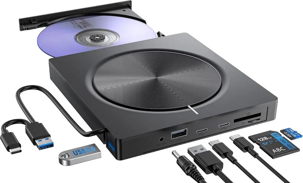 Masterizzatore DVD esterno con lettore di schede USB-C