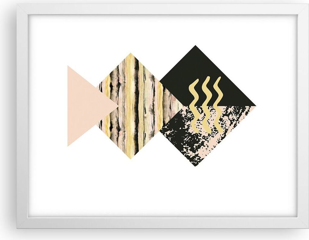 Gerahmtes Poster - Weißer Rahmen - Abstraktion Diamant Gürtel - 40x30 cm - Wand Bild - Wanddeko - Wandbilder - Wandposter - Bilderrahmen - Bilder...