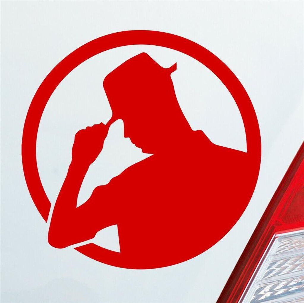 Auto Aufkleber Gentleman Mann Man Tuning JDM 10x10 cm Rot Sticker Heckscheibenaufkleber