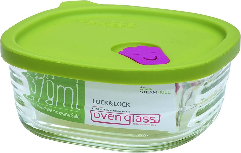 Neuerts Vorteilset: 2 x LocknLock oven glass Wave Steam Hole 370ml 128 x 128 x 54 mm (solange vorrätig) LLG162 und Geschenk + Spende