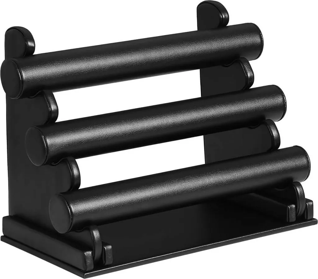 Bracelet noir imitation cuir avec fermoir magnétique - Modèle Réglable