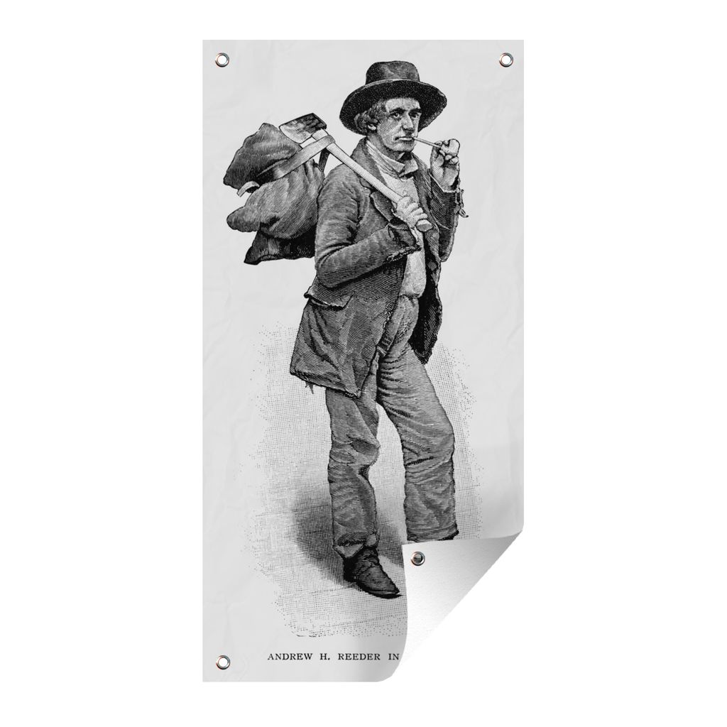 MuchoWow 30x60 cm Outdoor-Poster Gartendeko Sichtschutz Garten Poster für den Garten Der rauchende Reisende