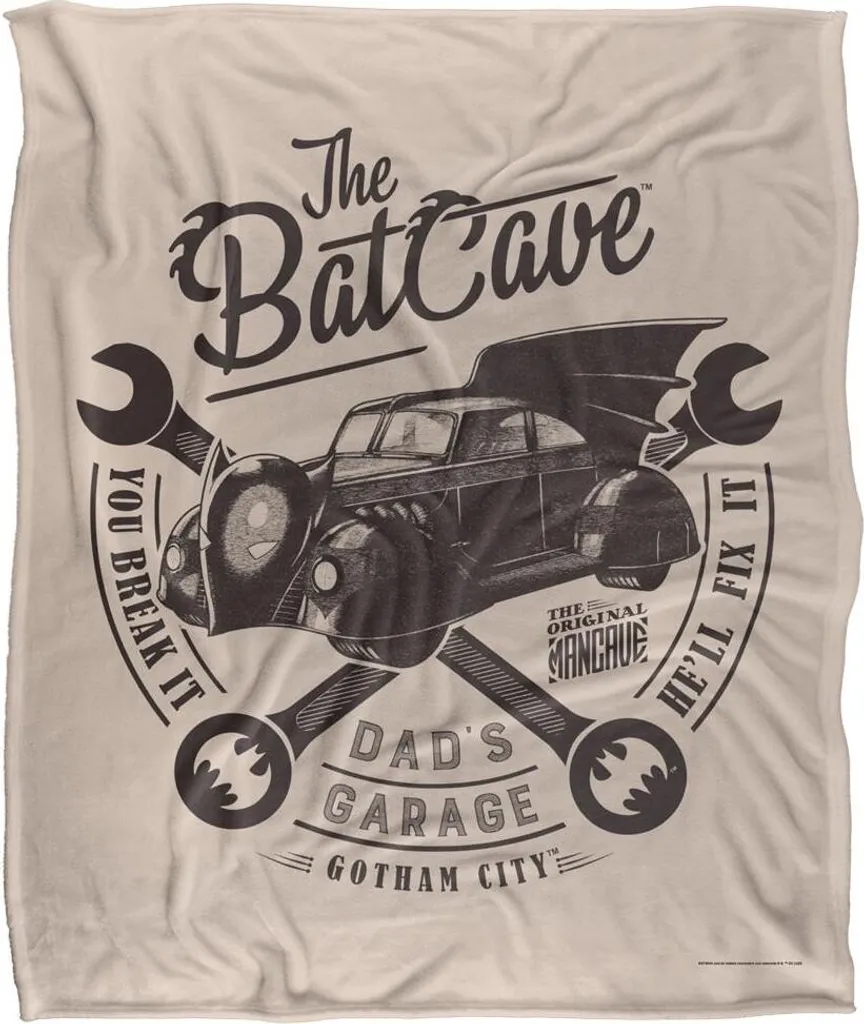 Plaid Batman Batmobile TV19433 Douillet pour Chambre ou Salon Multicolore