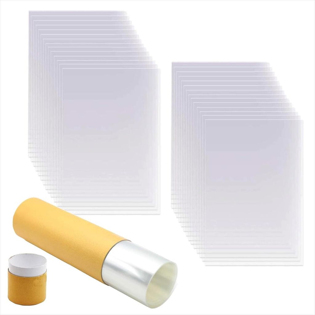 NAMYEUT 30 Stück 30 x 61 cm Mylarfolie, 6 mm 0,15 mm PET-Schablonenfolie, blanko Mylarblätter, Mylar-Schablonenblätter, PET-Mylar Airbrush-Schab...