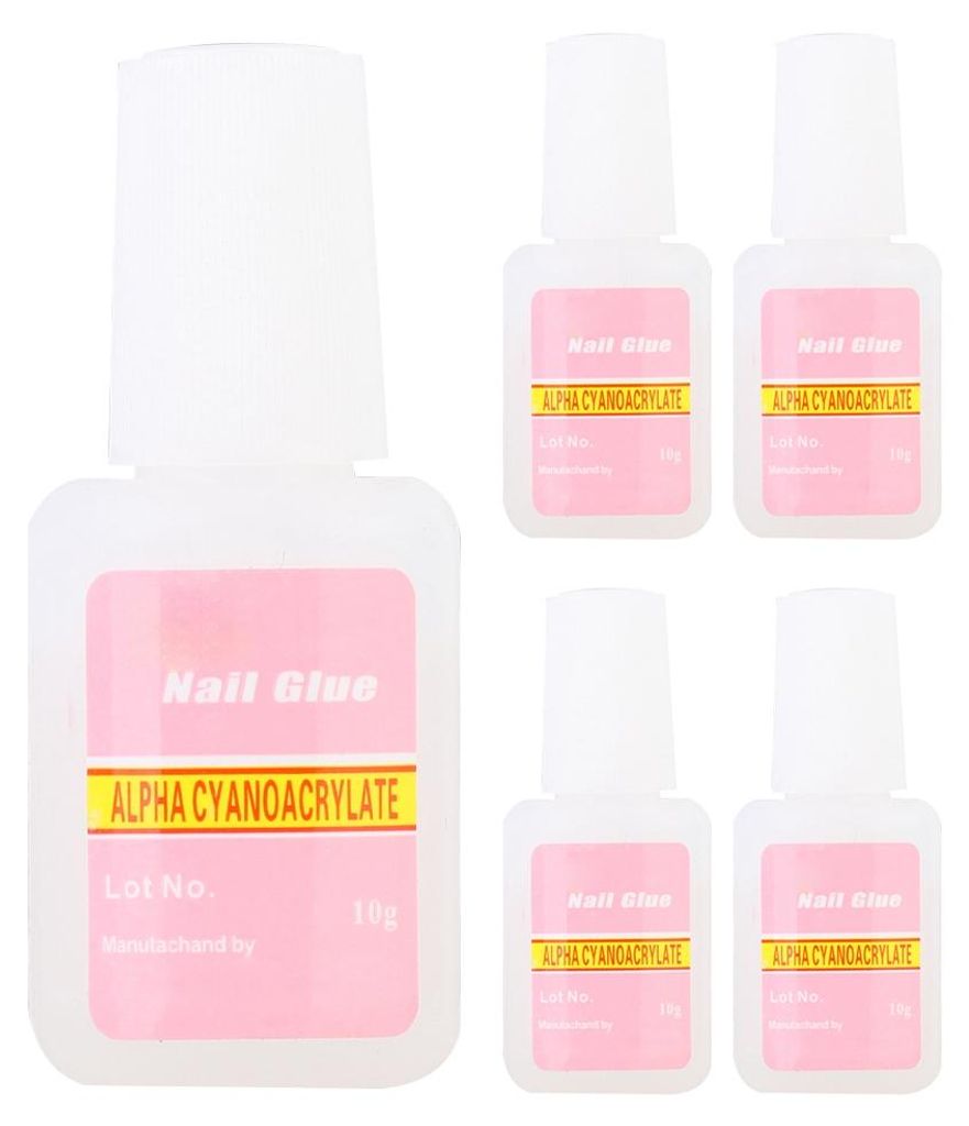 5 Stück starker Nagelkleber, Acryl, Dekoration, selbstklebendes Maniküre-Werkzeug mit Pinsel