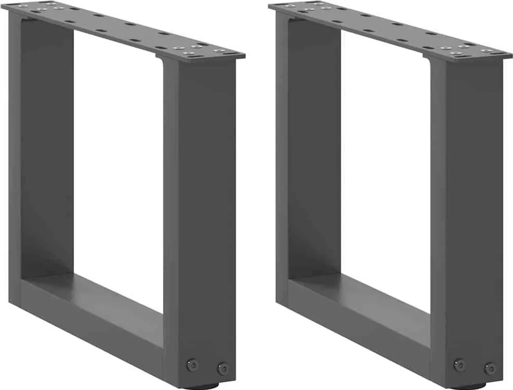 Supporti Tavolino Design Industriale a U 30cm Acciaio Antracite