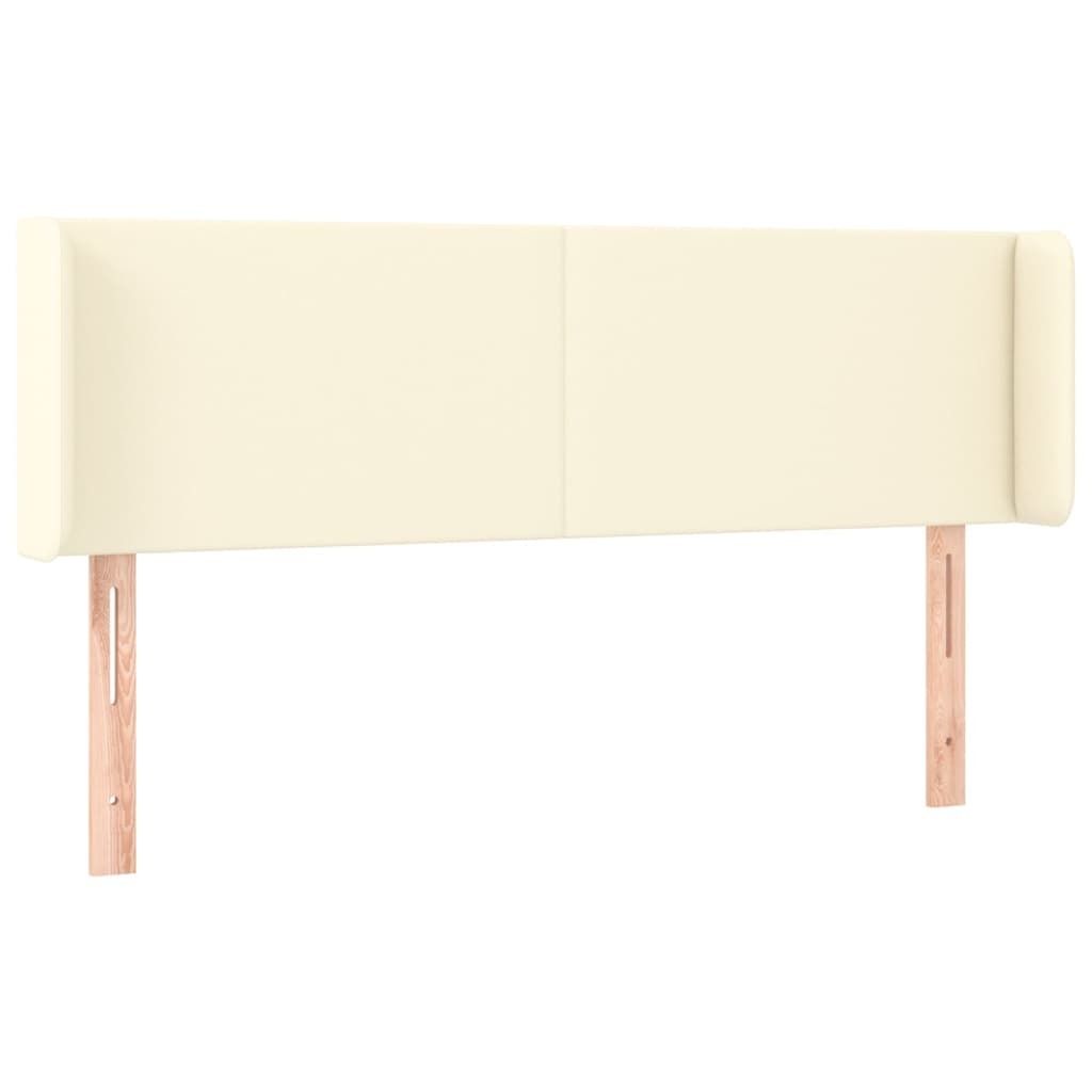 Kopfteil mit Ohren Creme 147x16x78/88 cm Kunstleder