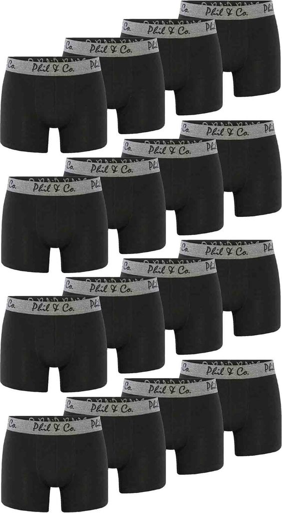 Phil & Co. Berlin Herren Boxer 16-Pack Retropants - Schwarz - Größe M