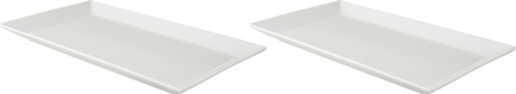 2 x Palmer White Delight Teller flach, Porzellan weiß, 33 x 18,5 cm, für ein 2 Pers Gedeck, Für Menü, Sushi oder als Wurstplatte, spülmaschine...