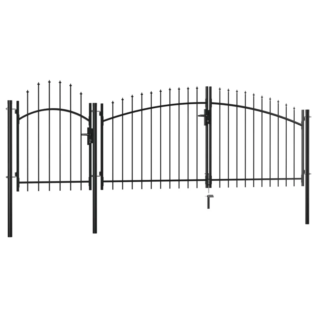Portail extérieur noir 4m x 1,75m pour entrée de maison et jardin clos