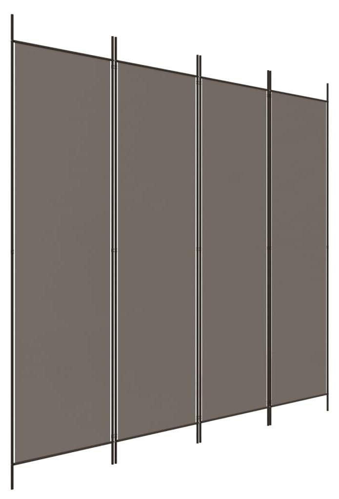 vidaXL 4-tlg. Paravent Anthrazit 200x220 cm Stoff Produktbild 