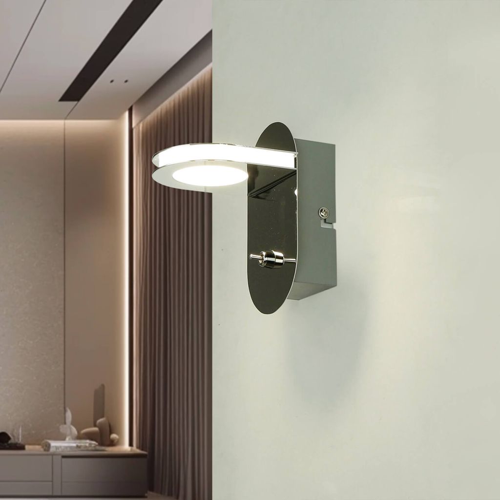 LED Wandlampe Modern Chrom 4000 K neutralweiß Wandleuchte Badezimmer Spiegel Schminklicht