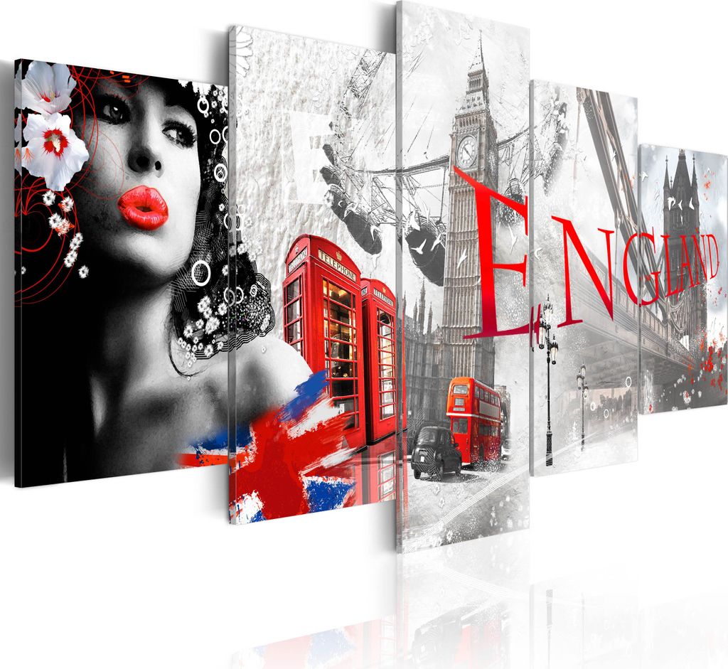 Leinwandbilder 200x100 cm 020113- 269 Vlies Leinwandbild 5 tlg Kunstdruck modern Wandbilder XXL Wanddekoration Design Wand Bild ENGLAND