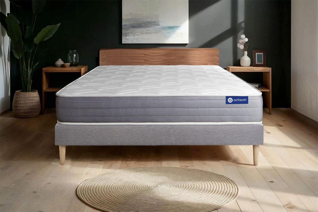 Actiflex dream matratze 120x190cm + Bettgestell mit lattenrost - Dicke : 22cm - Taschenfederkern und Memory-schaum - H3