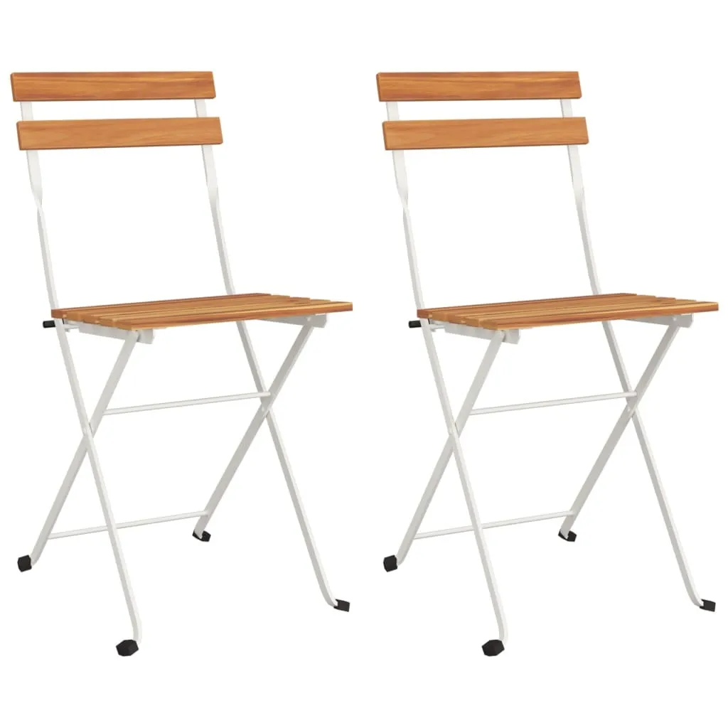 Chaises pliables pour petit balcon ou terrasse en bois acacia et acier