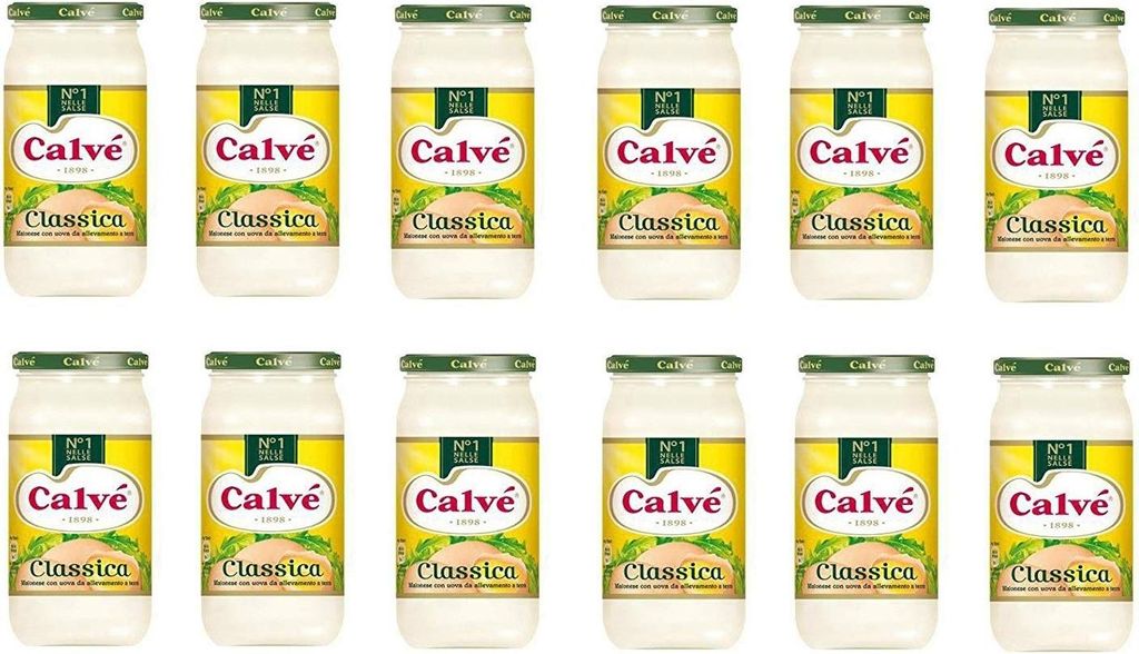 12x Calve Calvè Klassik Mayonnaise mayo classic Fritessoße Soße Würzsaucen Sauce glass 500ml